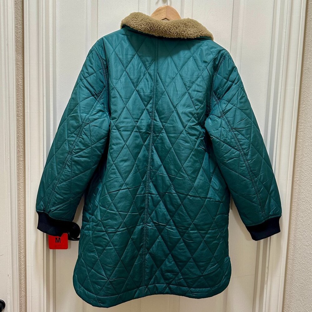 Weatherproof Women's Quilted Parka Jacket Coat Sherpa Lined Size M Green (NEW) - Picture 12 of 14
